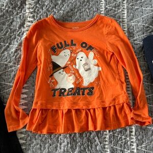 Carter's Orange 'Full of Treats' Halloween Shirt